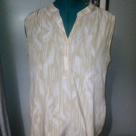 Chico’s Abstract Print Sleeveless Blouse Sz 2 - Picture 8 of 13